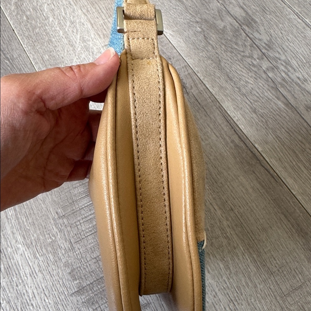 Kenneth Cole Reaction Patchwork Denim Leather Y2k… - image 5